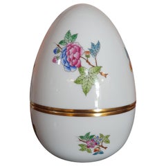 Herend "Victoria" Hand Painted Porcelain Egg Box, Hungary, 2021, New