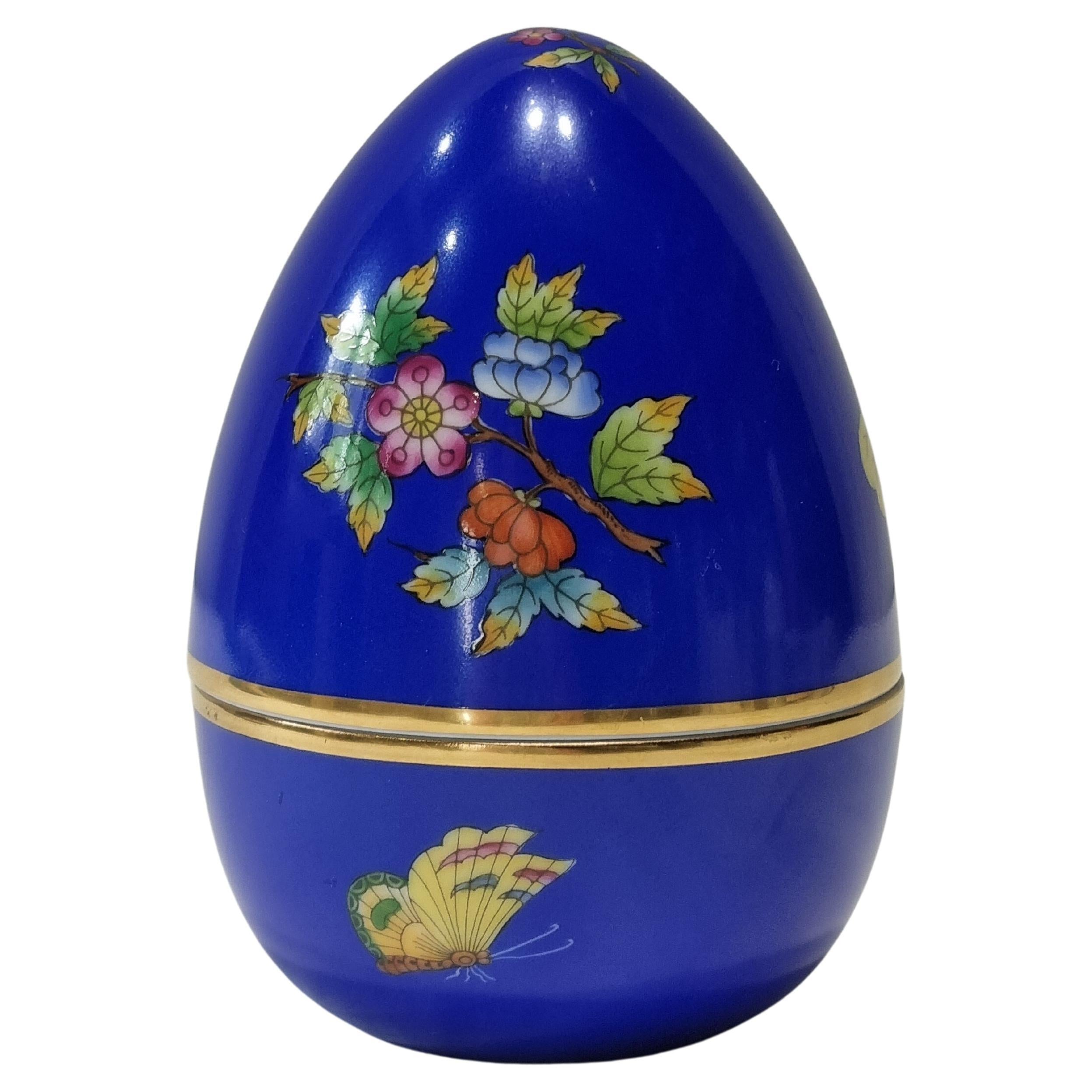 Herend "Victoria" Hand Painted Porcelain Egg Box, Hungary, 2022, New