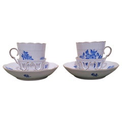 Herend "Victoria" Hand Painted Porcelain Set of Two Chocolate Cups, Hungary 2013