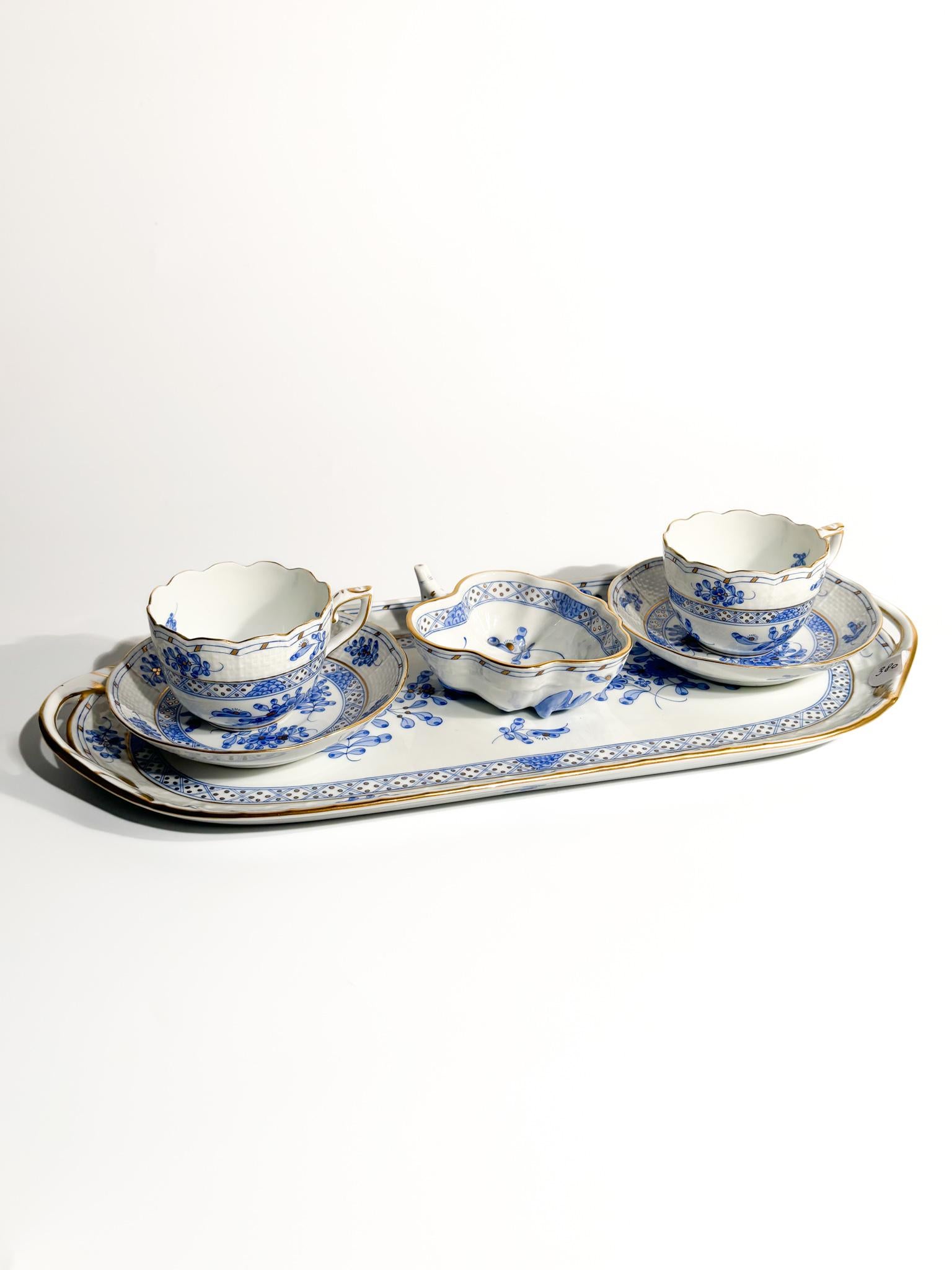 Coffee service for two with porcelain tray by Herend Waldstein, made in the 1950s

Tray: Ø cm 36 h cm 15,5

Herend porcelain is among the most prestigious and sought after in the world. Made in Hungary since 1826, Herend is known for its exceptional