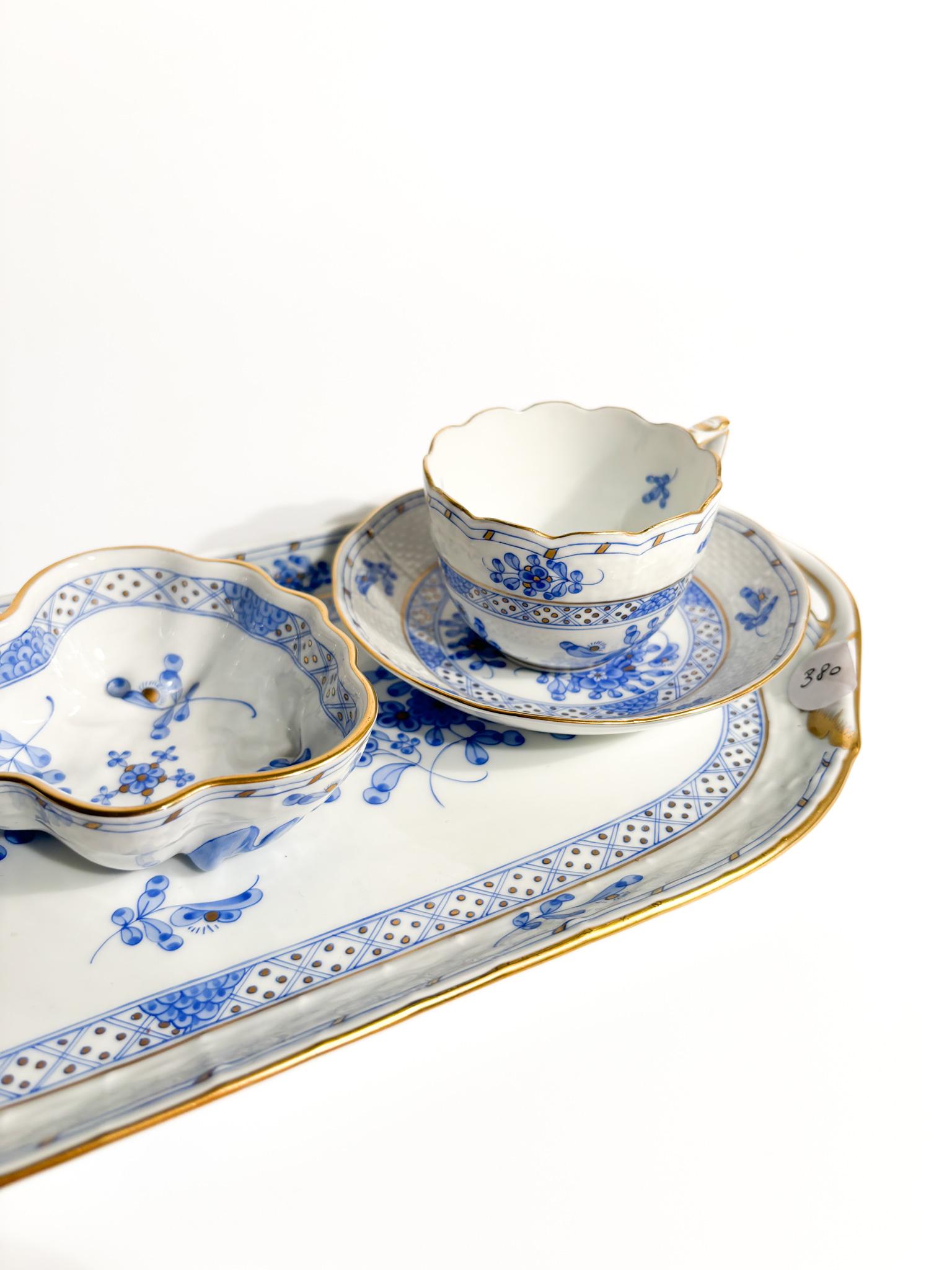 Hungarian Herend Waldstein Porcelain Tete a Tete Service from the 1950s