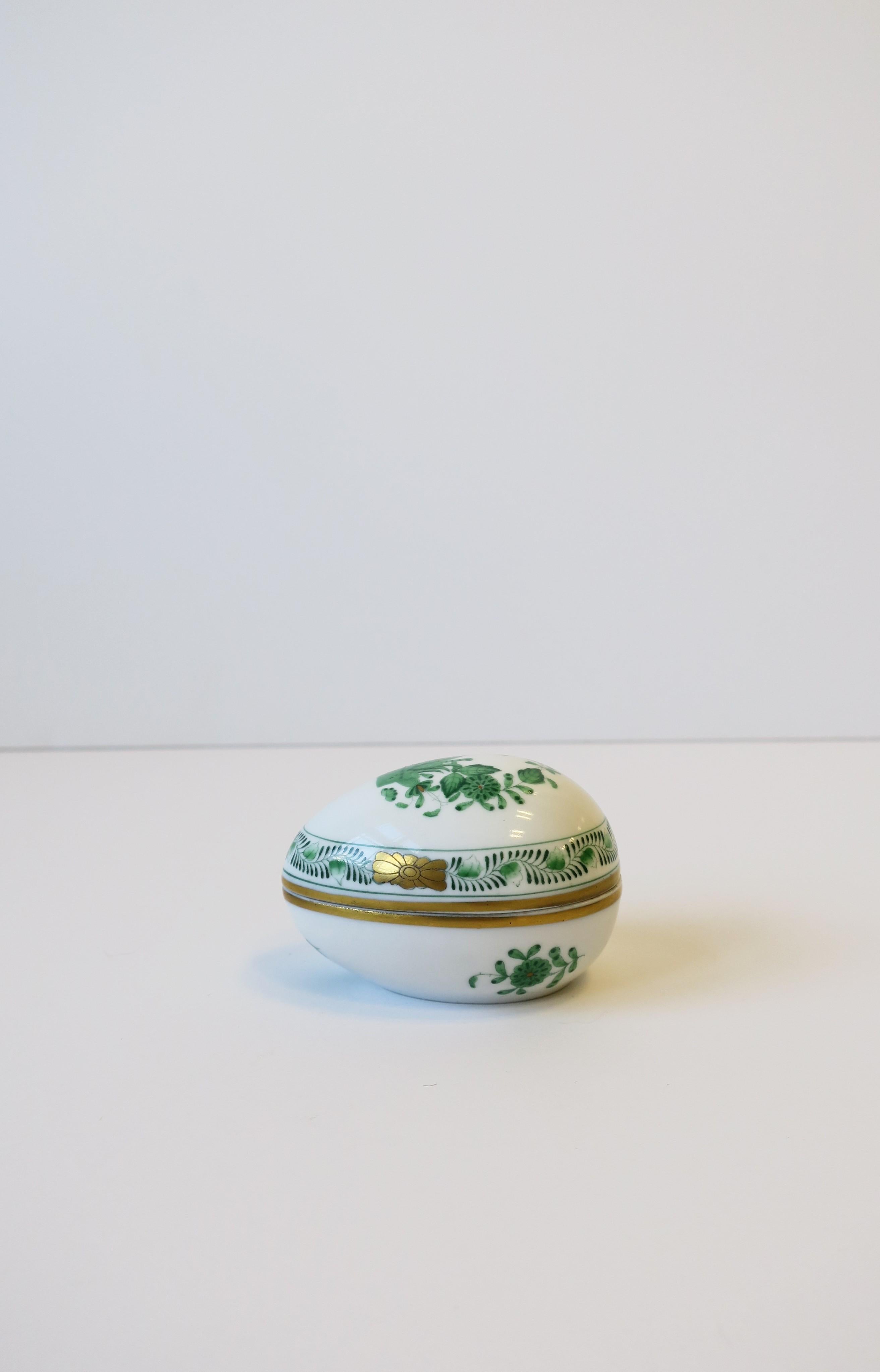 Hungarian Herend Porcelain Egg-Shaped Jewelry Box  For Sale