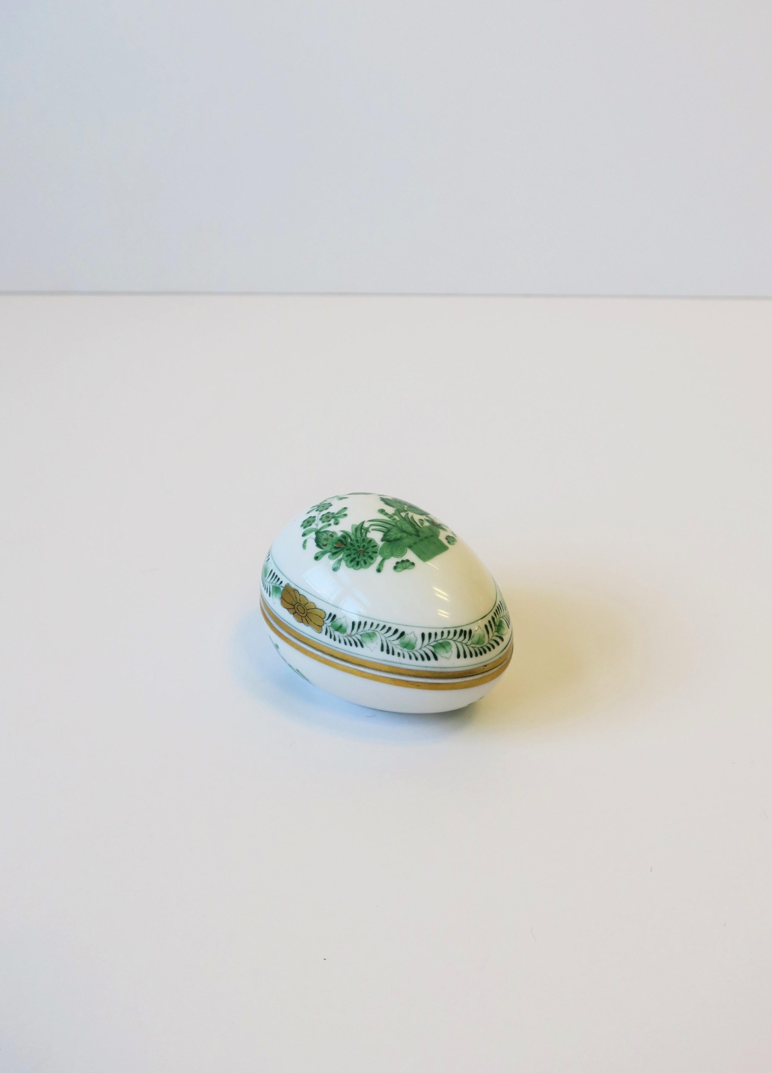 20th Century Herend Porcelain Egg-Shaped Jewelry Box  For Sale