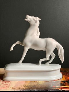 Herend White Porcelain Horse Figurine Sculpture