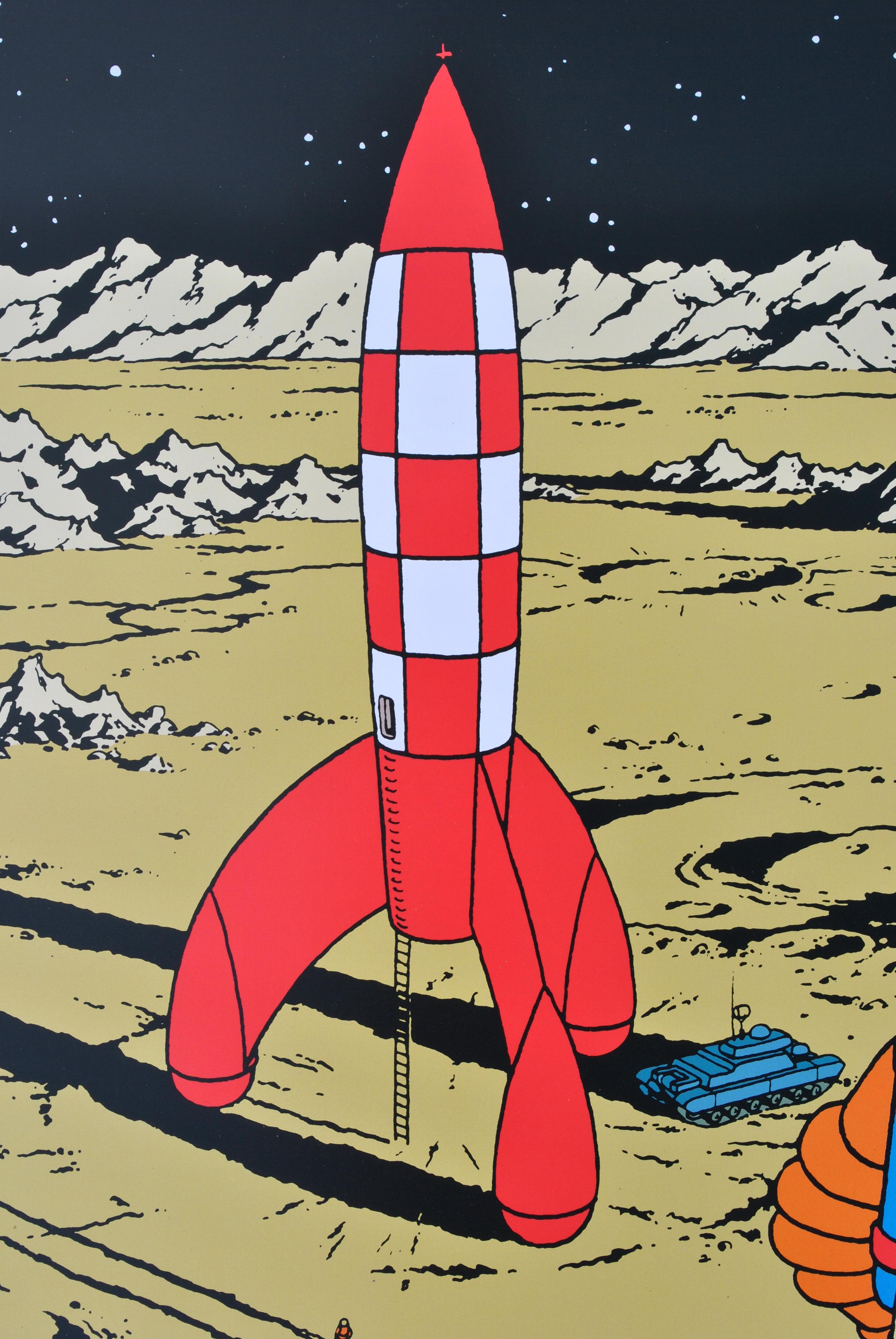 TINTIN : Explorers Of The Moon  Impression officielle (Musée de Tintin) en vente 3