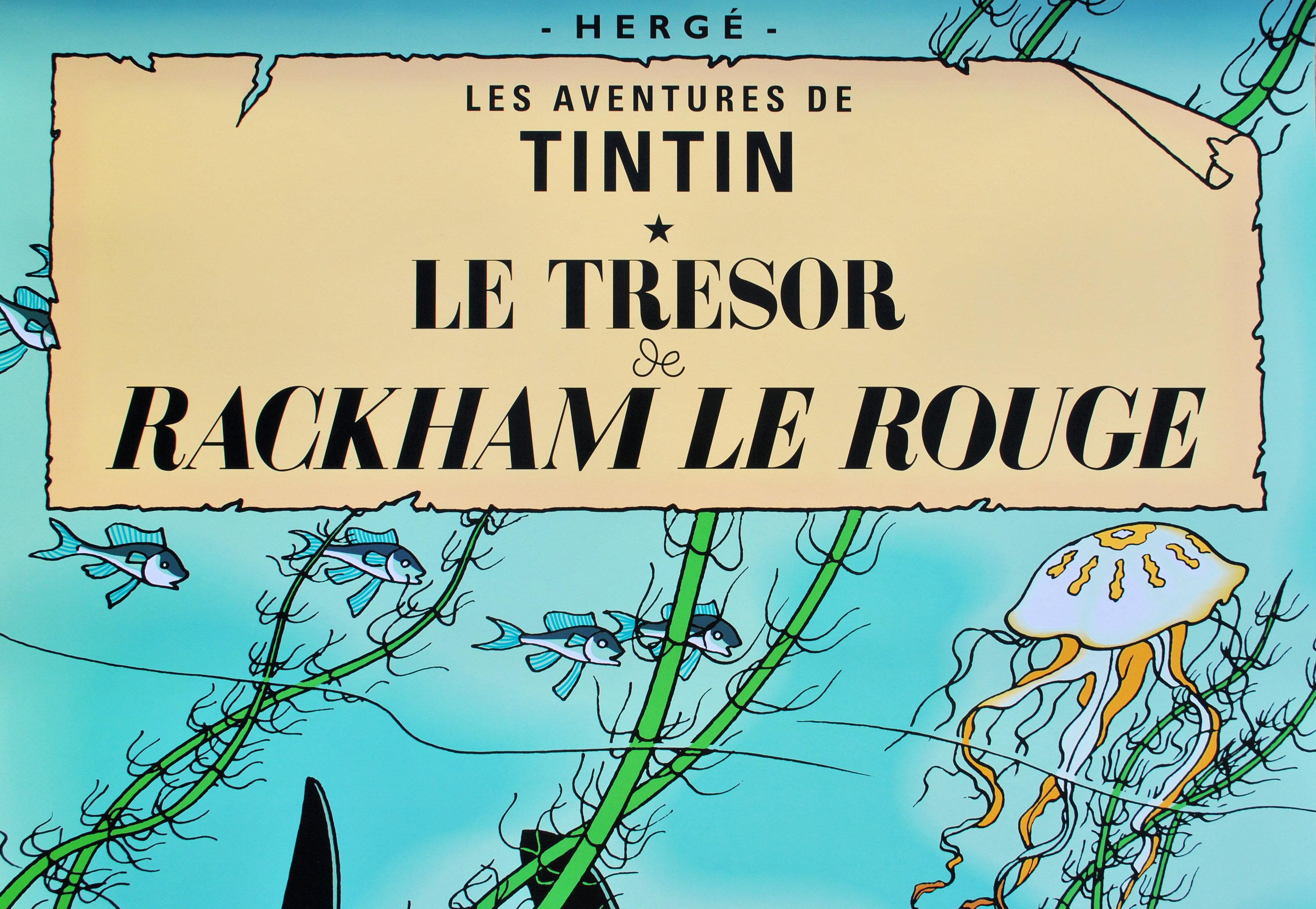 TINTIN : El tesoro de Rackham el Rojo -  Impresión oficial (Museo Tintín) - Interior Print Azul de Herge