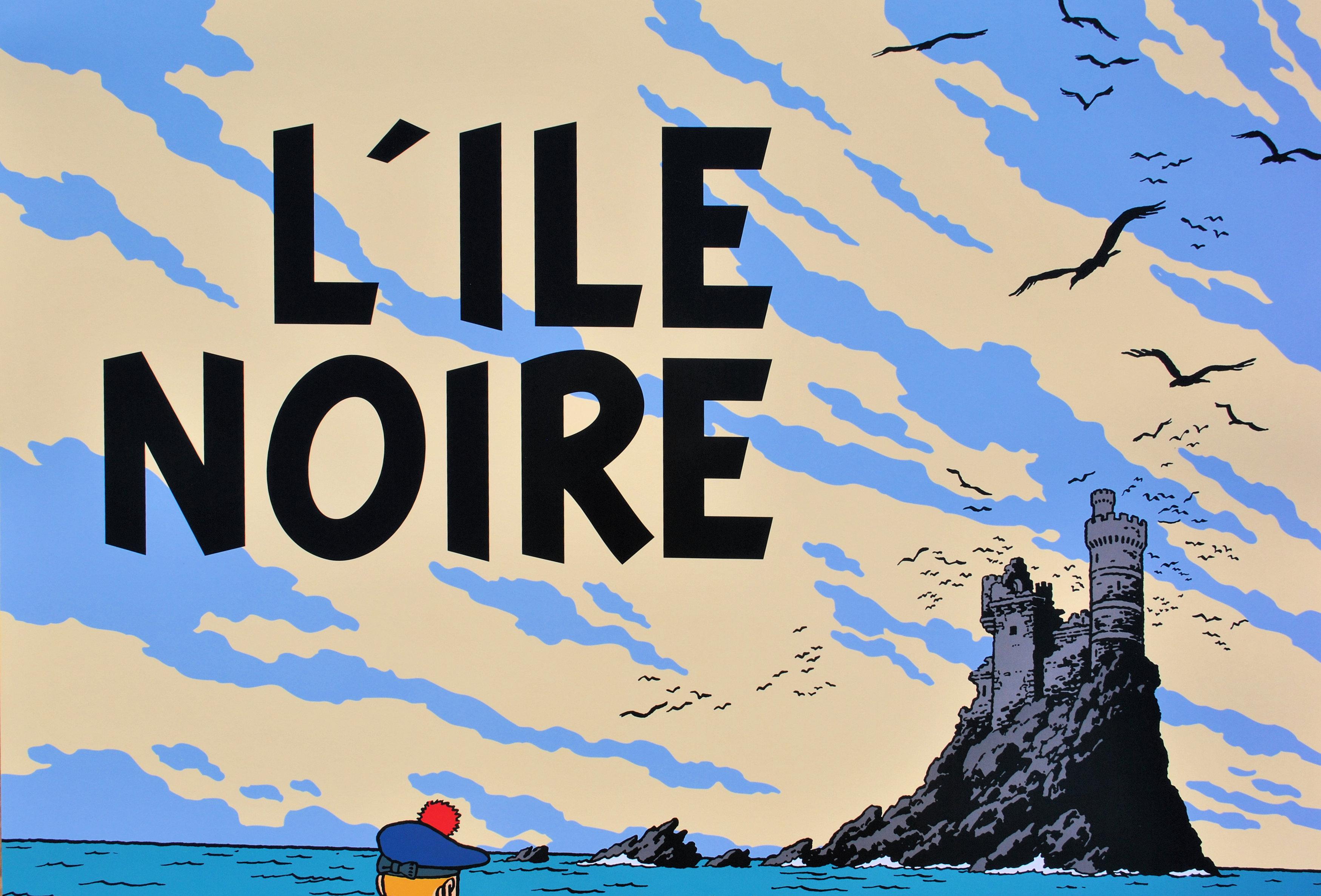 TINTIN : La Isla Negra - Impresión oficial (Museo Tintín) - Print Moderno de Herge