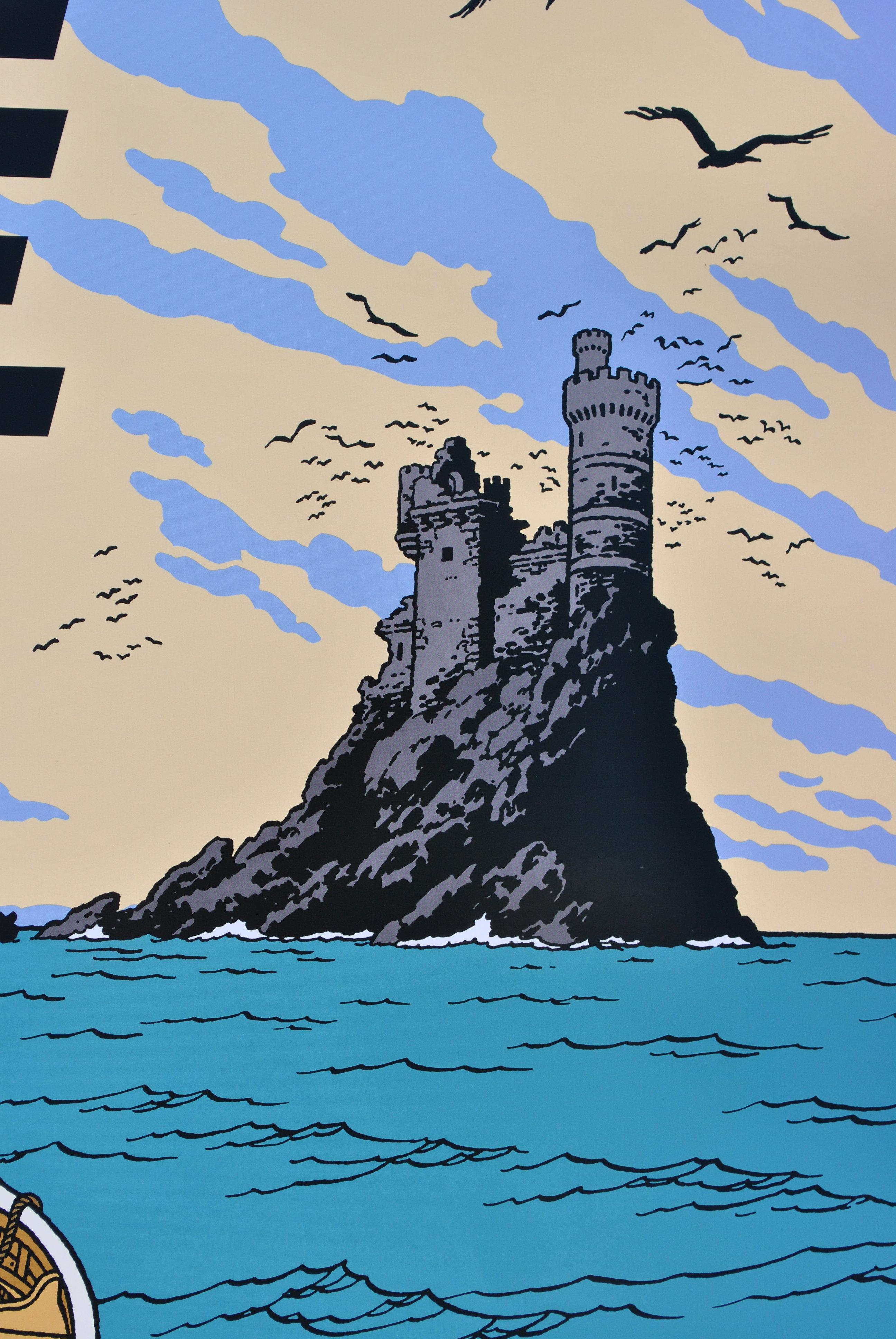 TINTIN : La Isla Negra - Impresión oficial (Museo Tintín) en venta 1