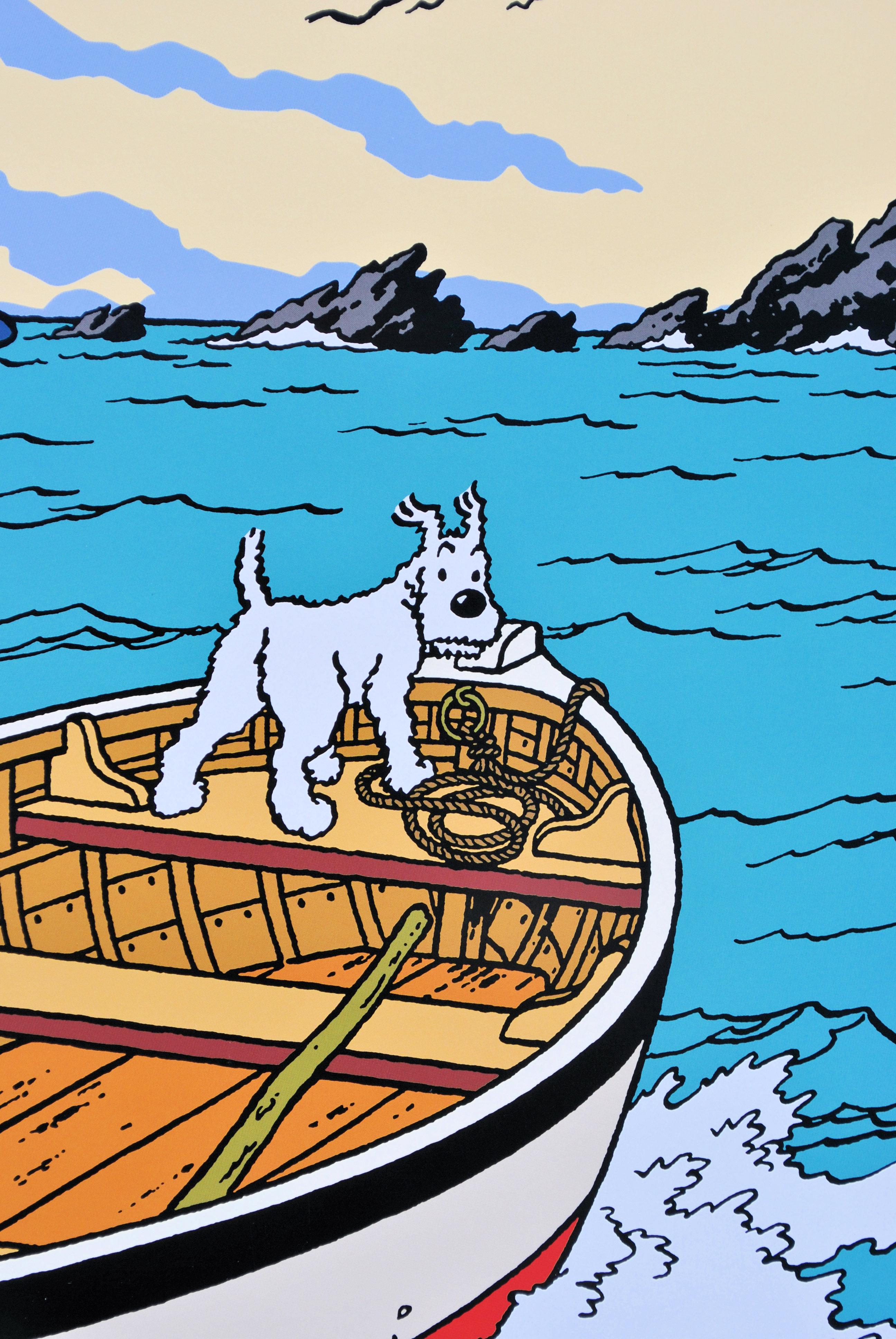 TINTIN : La Isla Negra - Impresión oficial (Museo Tintín) en venta 4