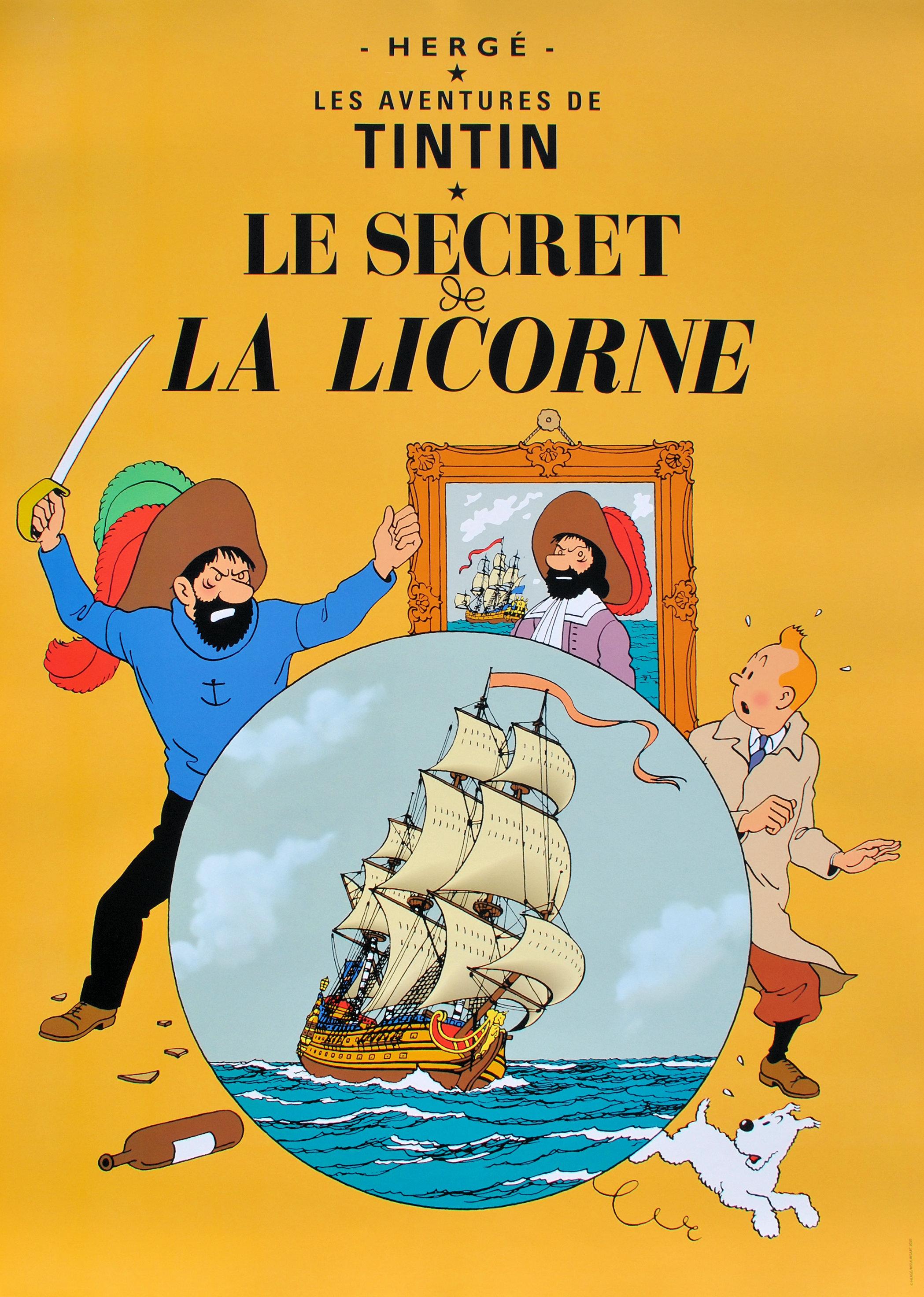 TINTIN : El Secreto Del Unicornio -  Impresión oficial (Museo Tintín) - Print de Herge