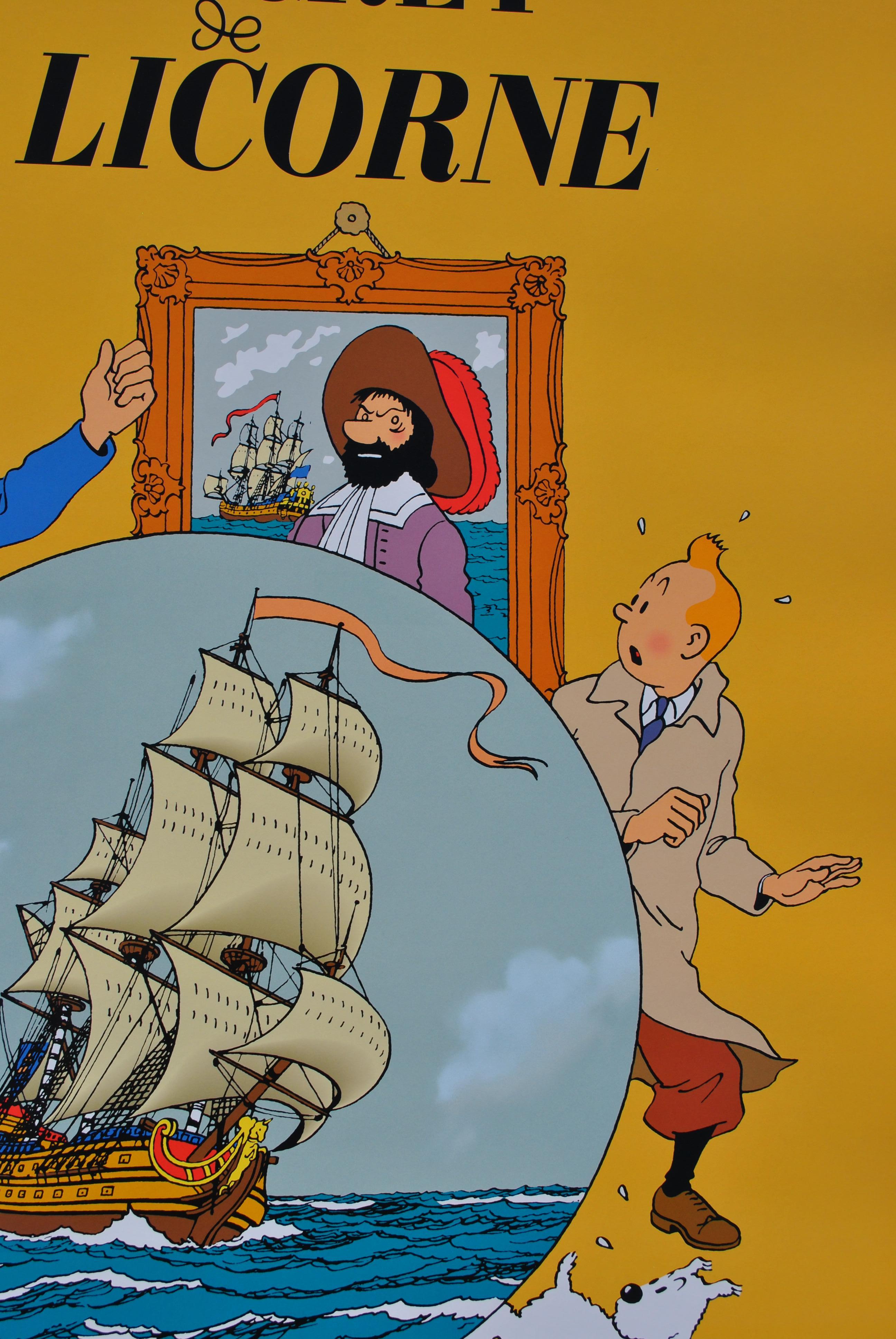 TINTIN : El Secreto Del Unicornio -  Impresión oficial (Museo Tintín) en venta 4