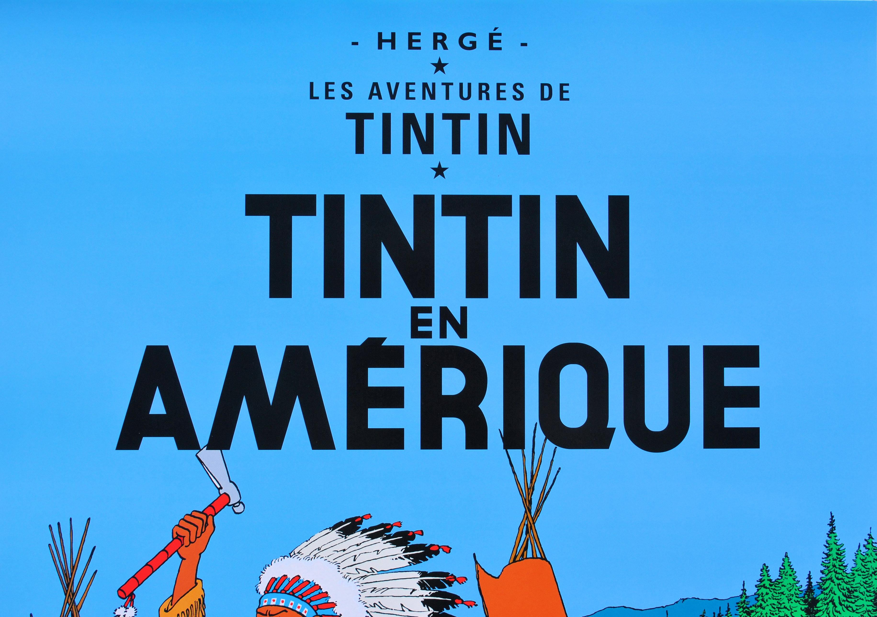 TINTIN : Tintín en América - Impresión oficial (Museo Tintín) - Print Moderno de Herge