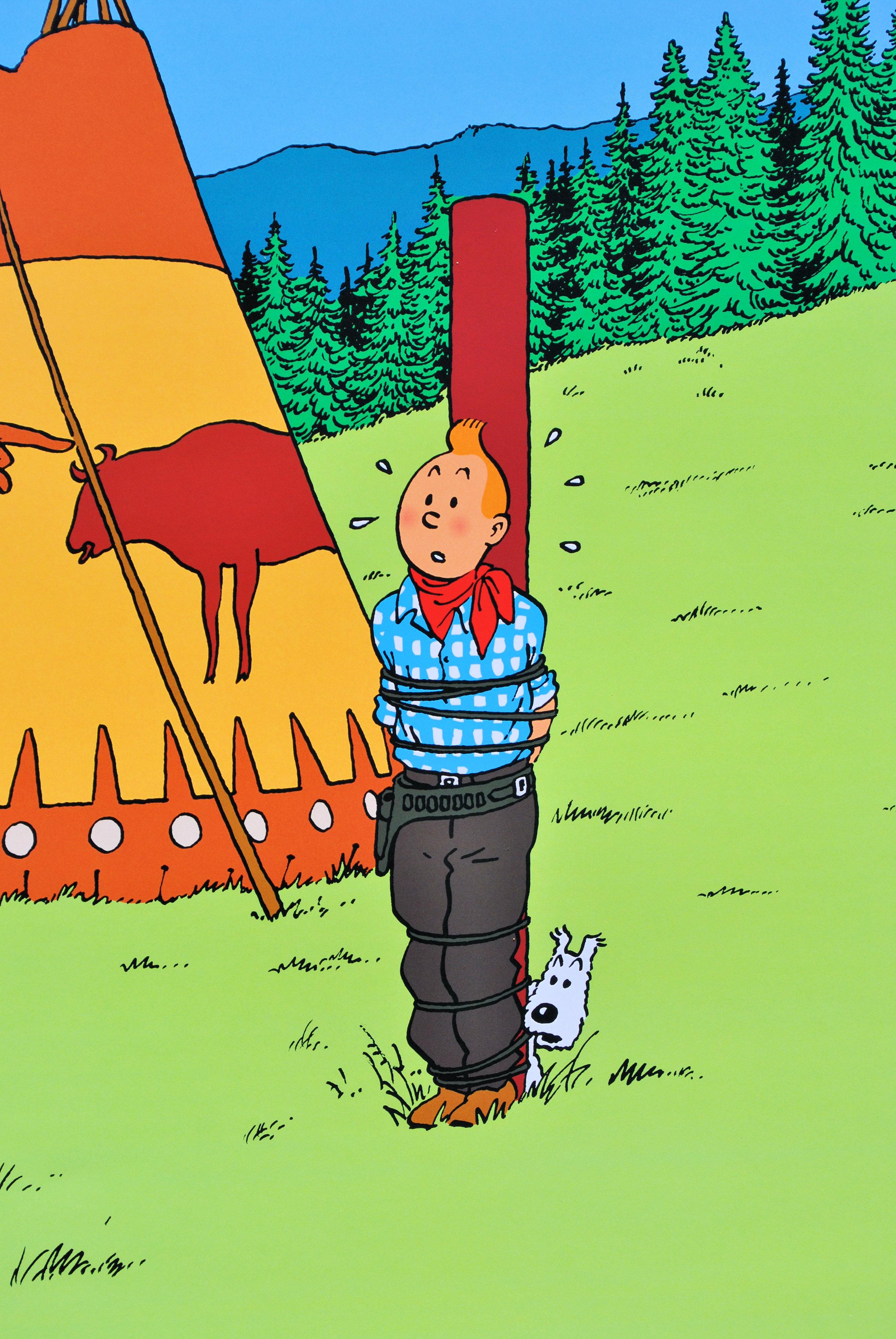 TINTIN : Tintín en América - Impresión oficial (Museo Tintín) en venta 1