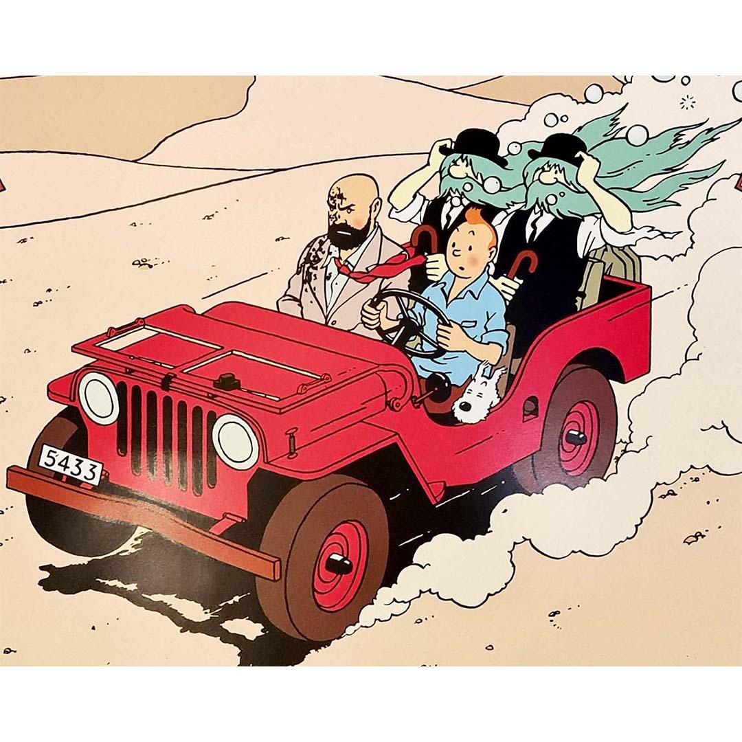 Belle affiche d'Hergé et des aventures de Tintin - Le pays de l'or noir en vente 1