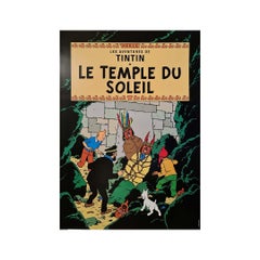 Beautiful poster of Hergé and the adventures of Tintin - Prisoners of the Sun