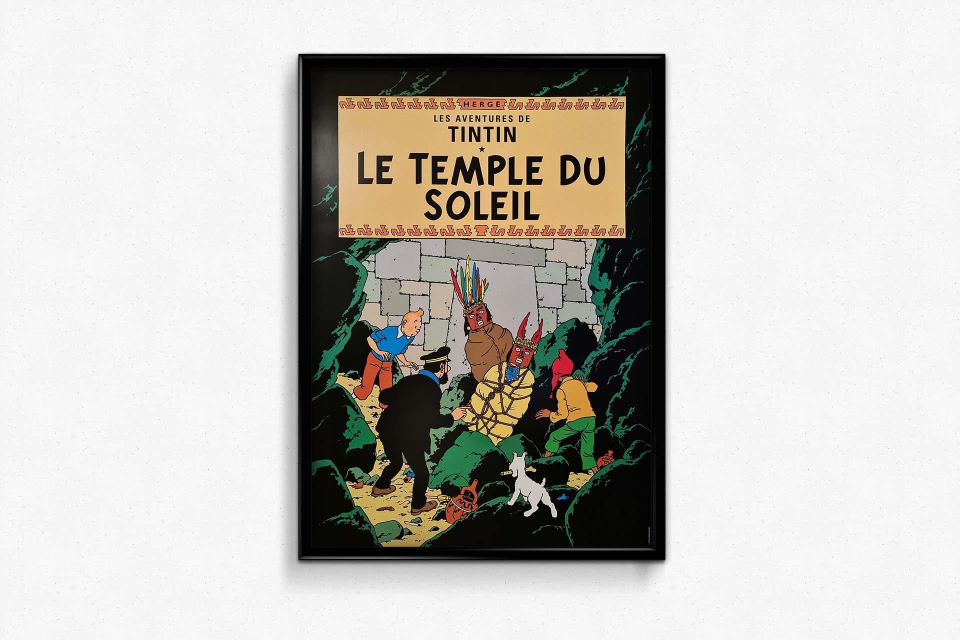 Beautiful poster of Hergé and the adventures of Tintin - Prisoners of the Sun For Sale 1