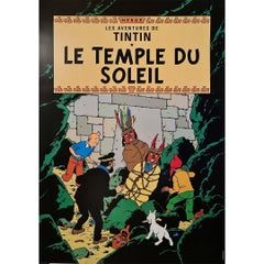 Retro Beautiful poster of Hergé and the adventures of Tintin - Prisoners of the Sun