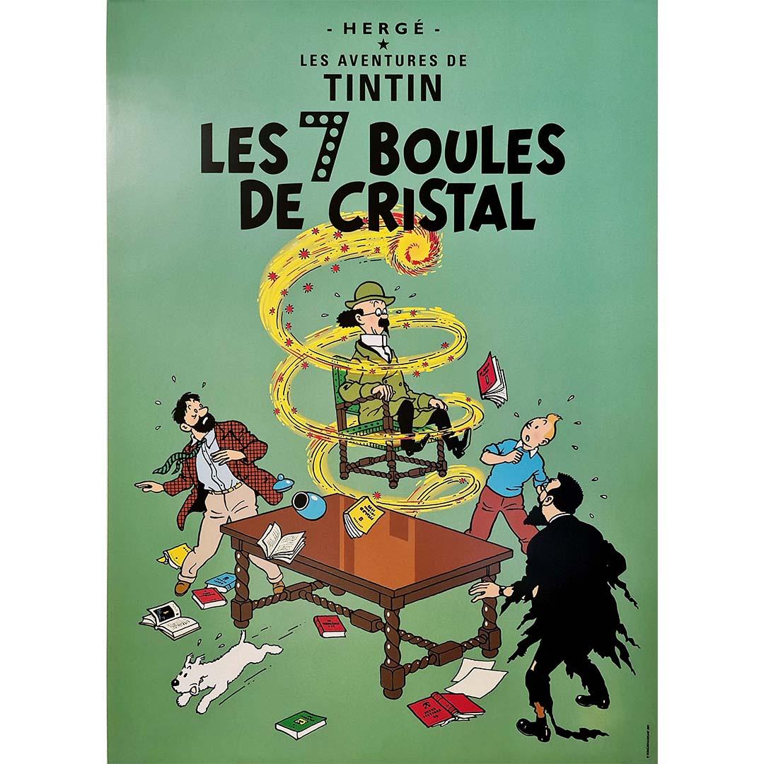 Beautiful poster of Hergé and the adventures of Tintin. The Seven Crystal Balls is the thirteenth album of the comic book series The Adventures of Tintin, created by the Belgian cartoonist Hergé. The story is the first part of a diptych that ends