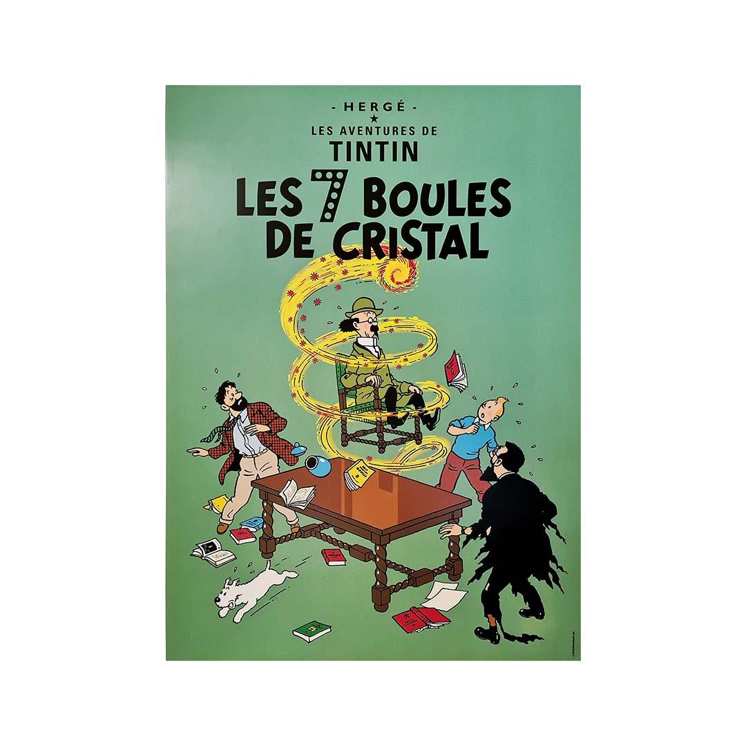 Original poster of Hergé and the adventures of Tintin. The Seven Crystal Balls  - Print by Herge