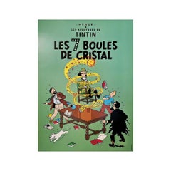 Original poster of Hergé and the adventures of Tintin. The Seven Crystal Balls 