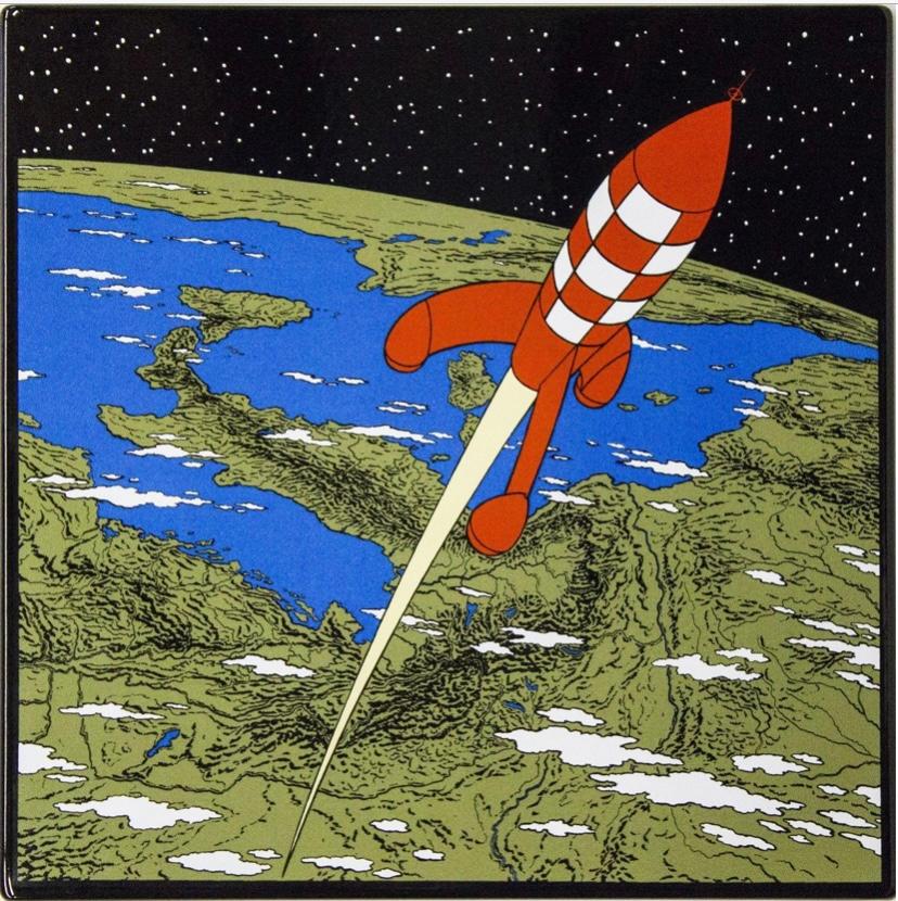 Hergé, la fusée qui décolle de la Terre 4