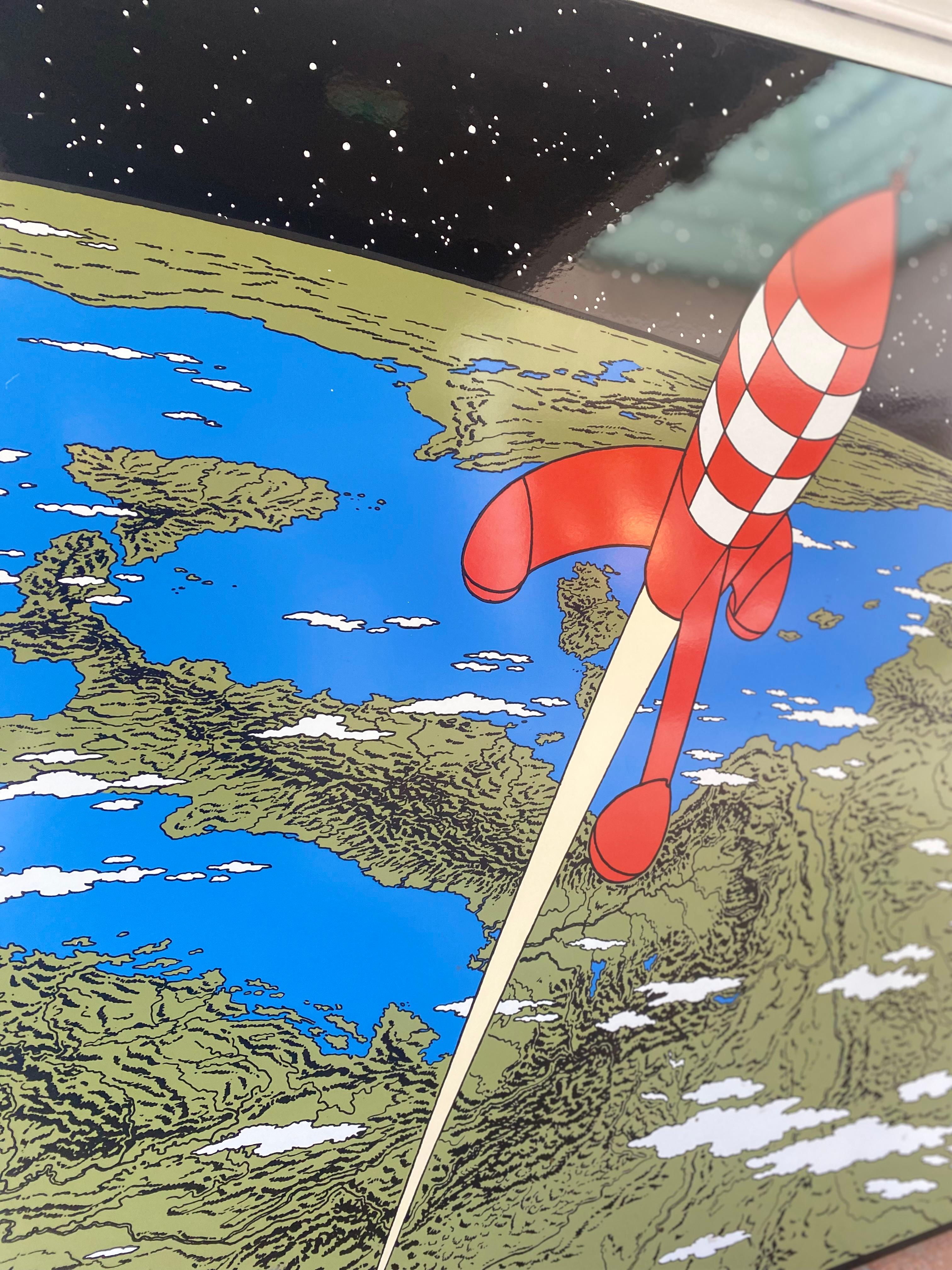 Hergé, la fusée qui décolle de la Terre Bon état à Saint ouen, FR