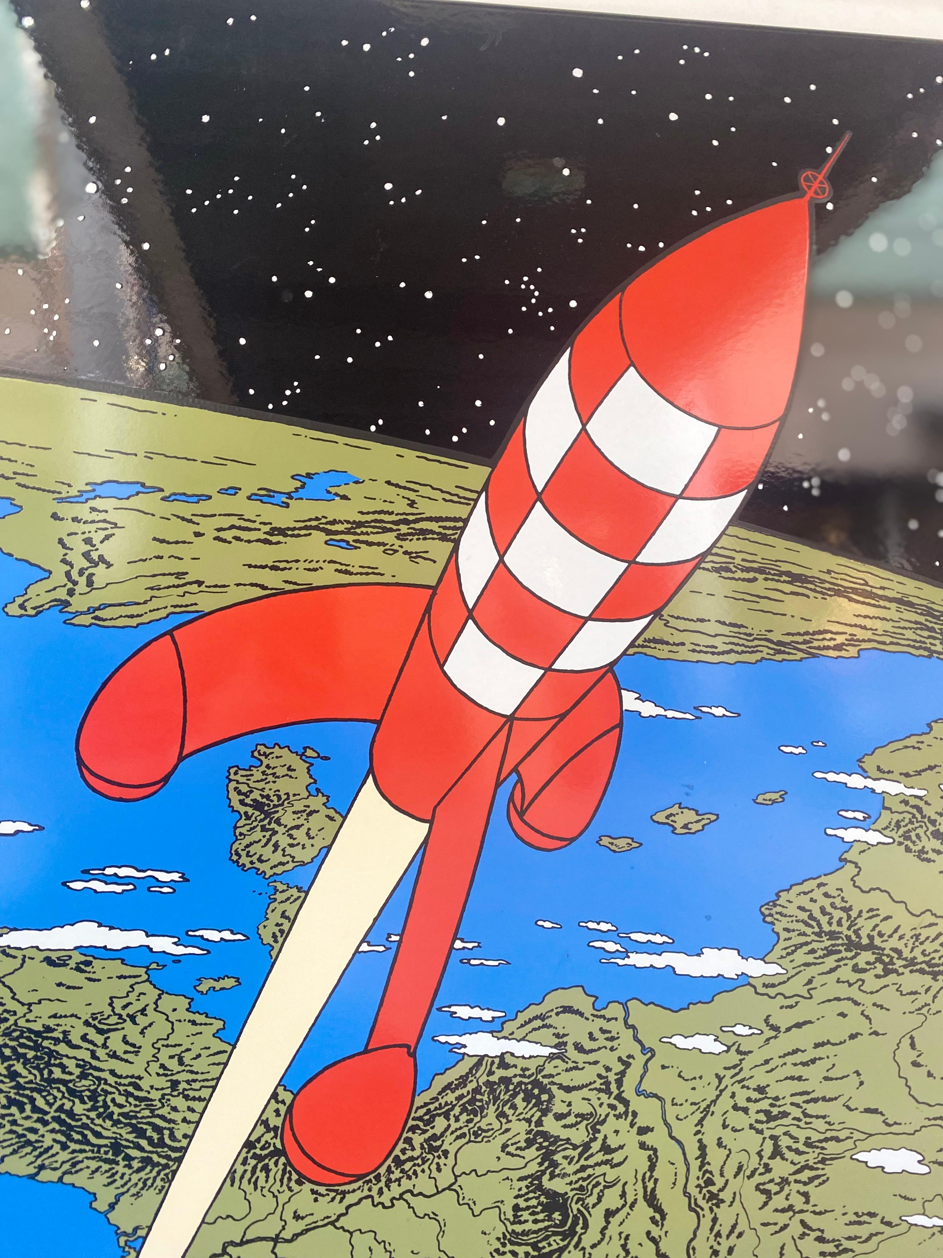 Fin du 20e siècle Hergé, la fusée qui décolle de la Terre