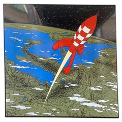 Hergé, la fusée qui décolle de la Terre