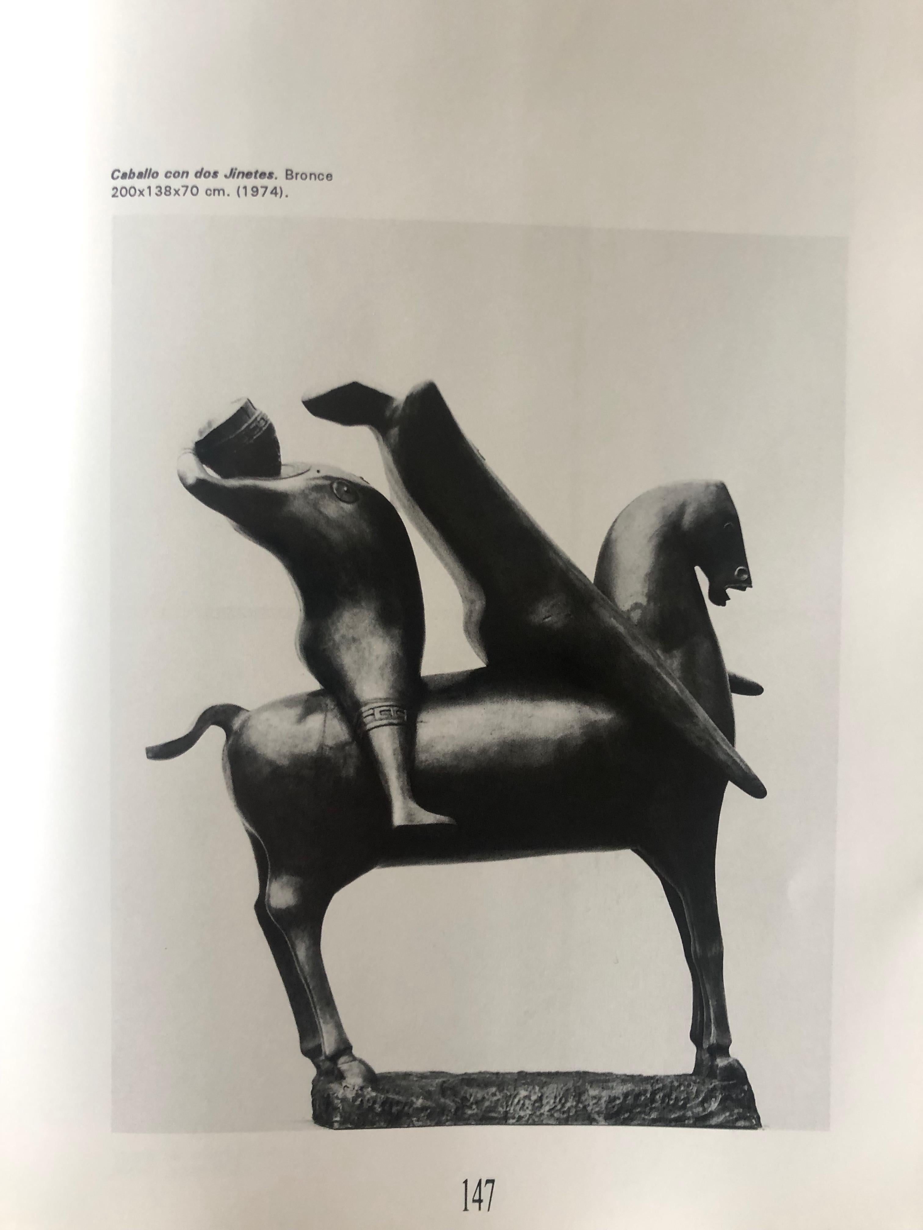  Pferd mit zwei Reitern Große Bronze-Skulptur  im Angebot 8