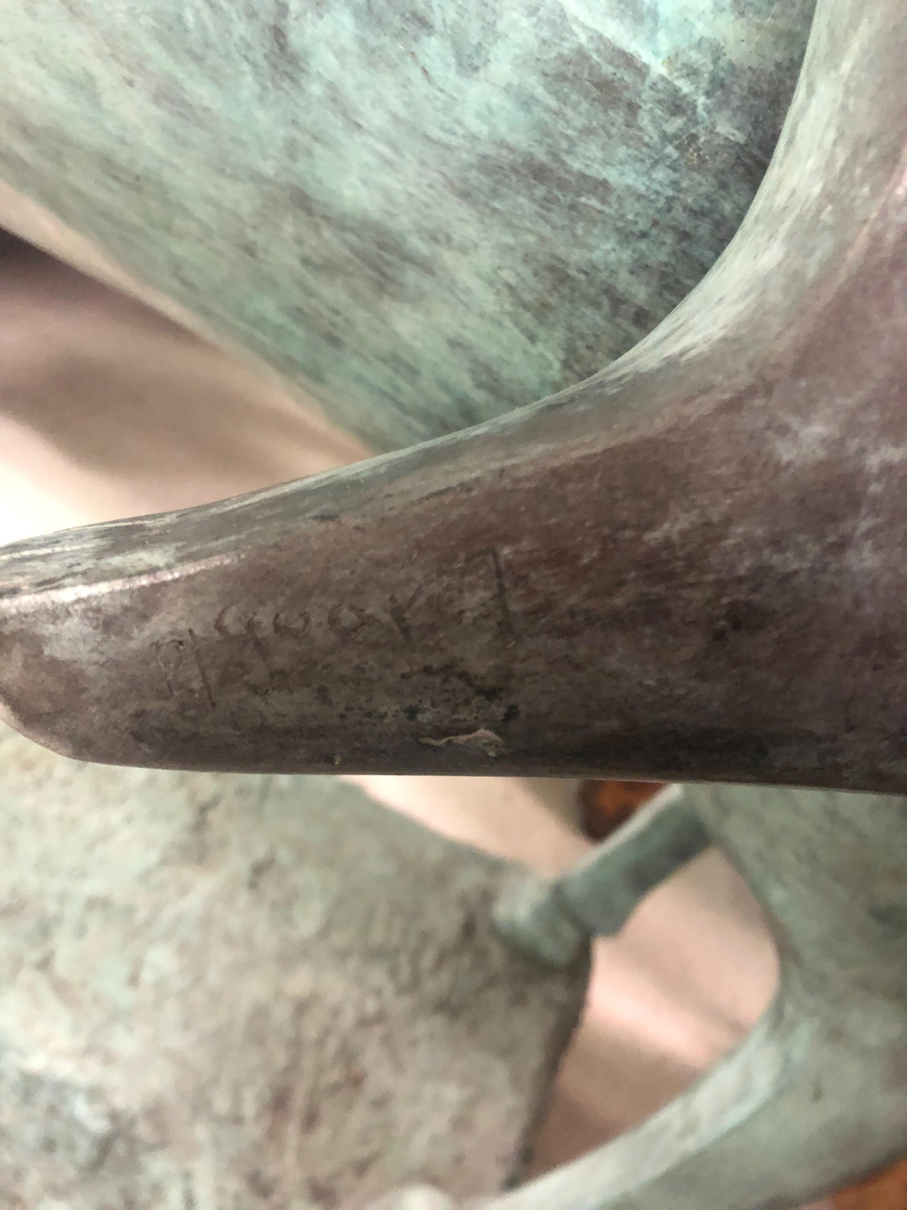  Pferd mit zwei Reitern Große Bronze-Skulptur  im Angebot 5