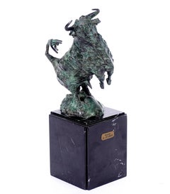 Toro Bull Patinated Bronze Sculpture