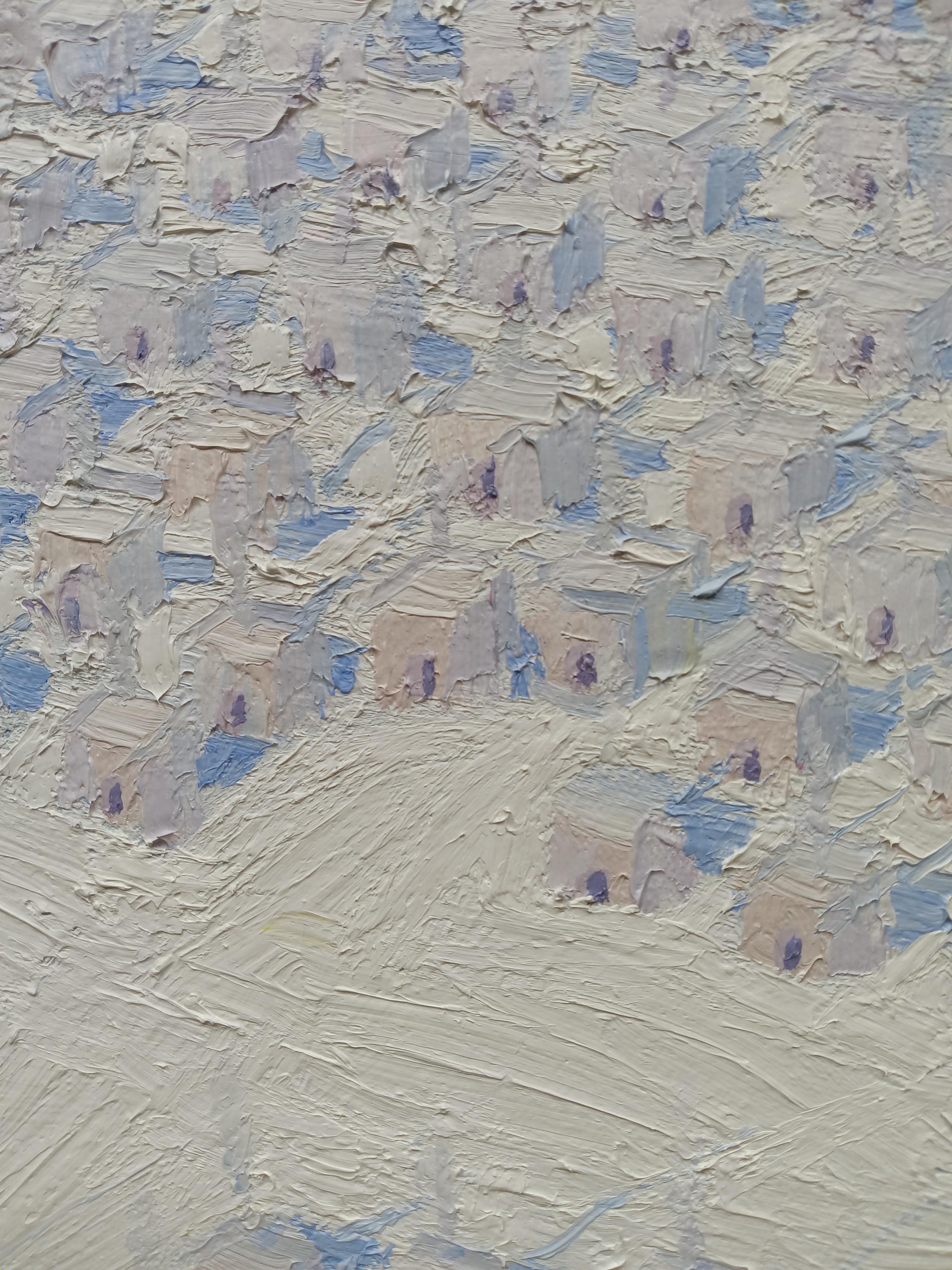 Il labirinto e la luce 39 X 46 - Abstract Painting Grigio di Heriberto Mora