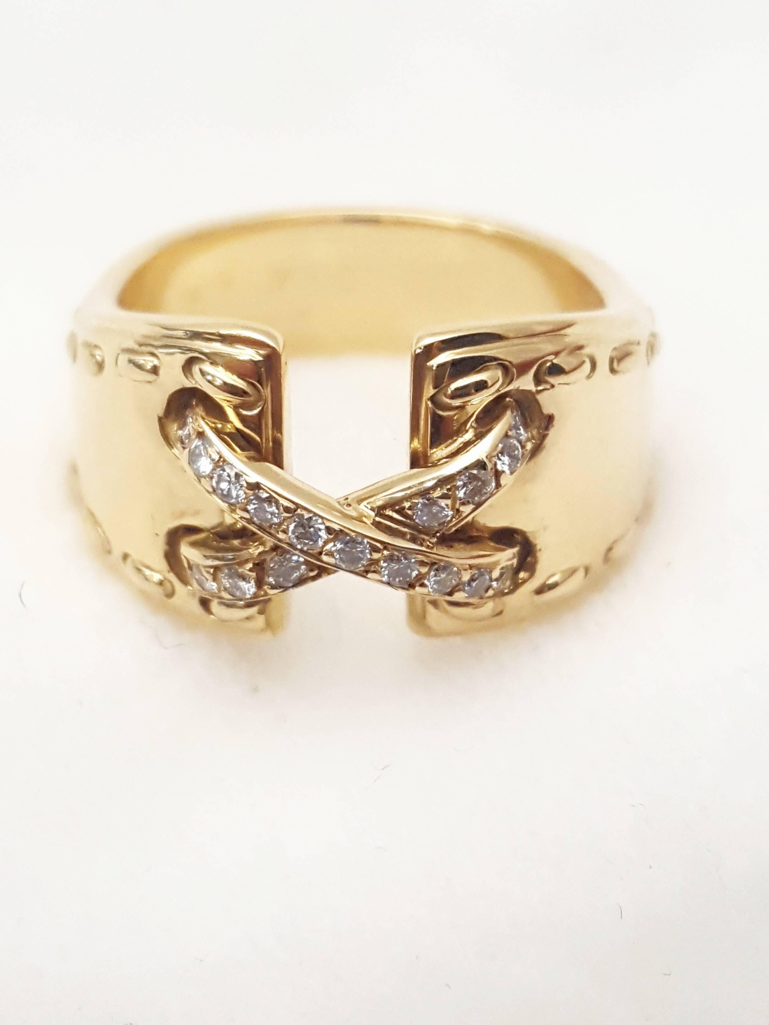 Heritable Hermes 18 Karat Diamond Ring For Sale 3