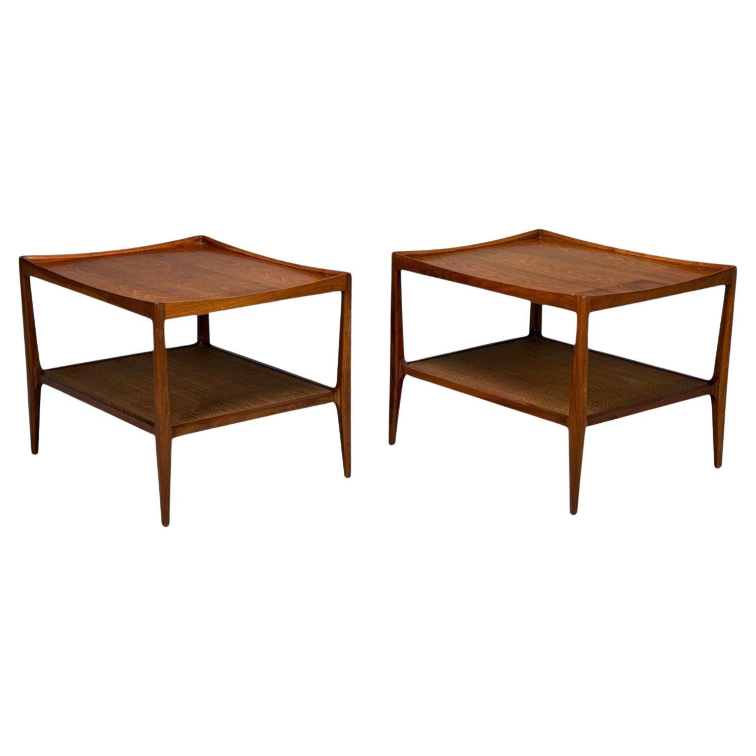 Heritage, Amerikanische Moderne, Nussbaum, Rohr, Endtische, USA, 1960er