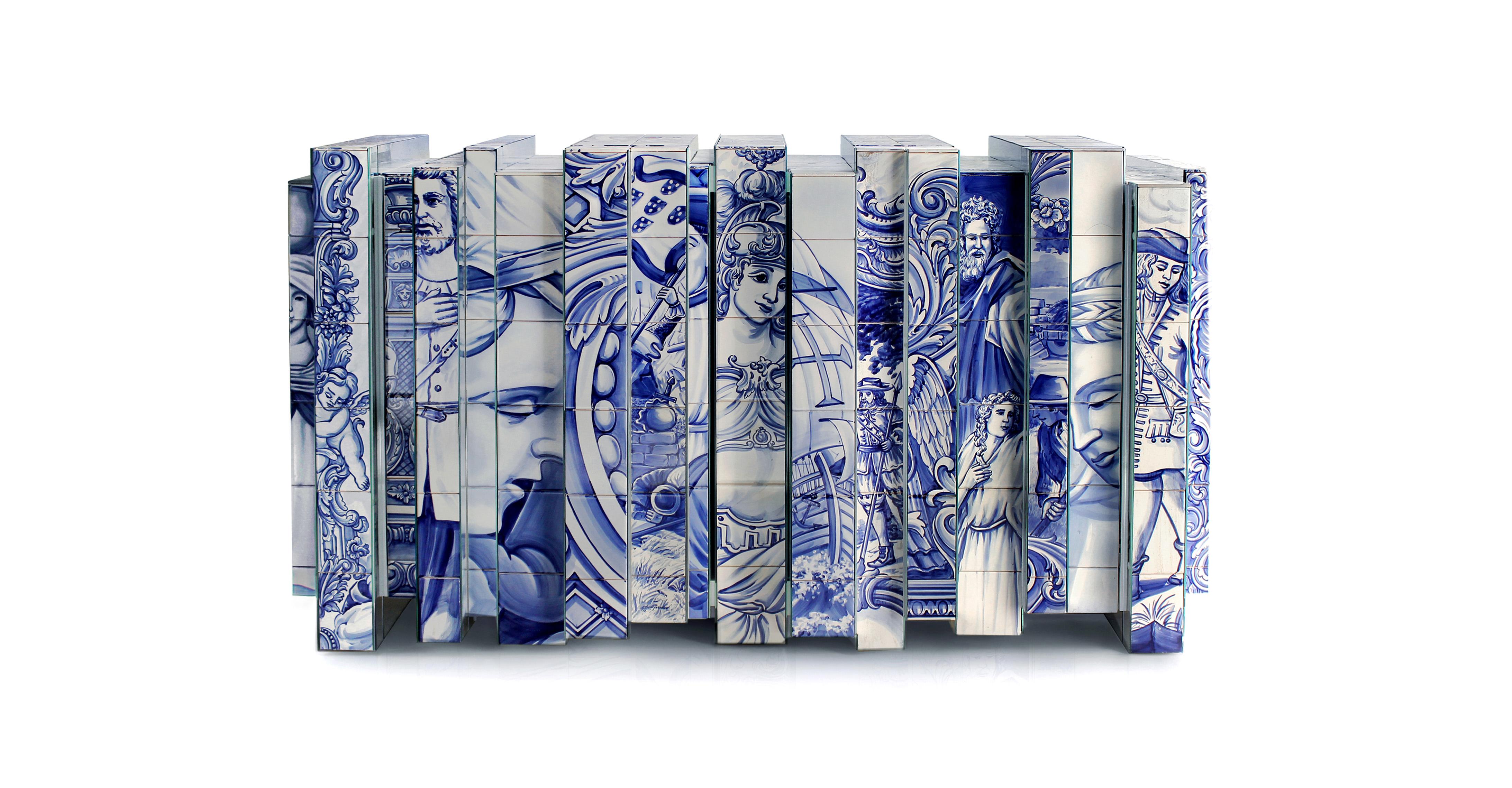 Modern Contemporary Heritage with Painted Tiles Sideboard by Boca do Lobo

Modern Contemporary Heritage with Painted Tiles Sideboard is covered in azulejos. traditional hand-painted tiles, and one of the most representative art forms of Portuguese