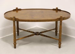HERITAGE Burl Walnut French Provincial Louis XVI Oval Coffee Table