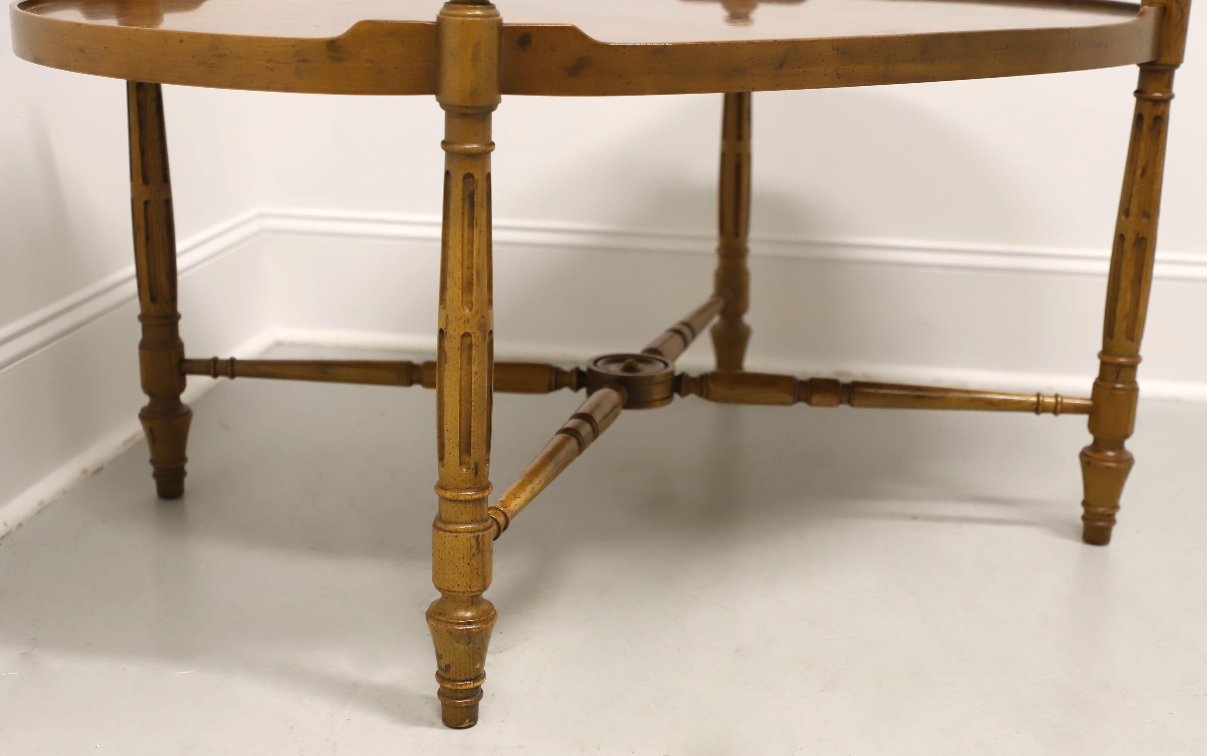 HERITAGE Burl Walnut French Provincial Louis XVI Oval Coffee Table For Sale 1