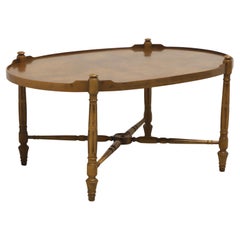 HERITAGE Burl Walnut French Provincial Louis XVI Oval Coffee Table