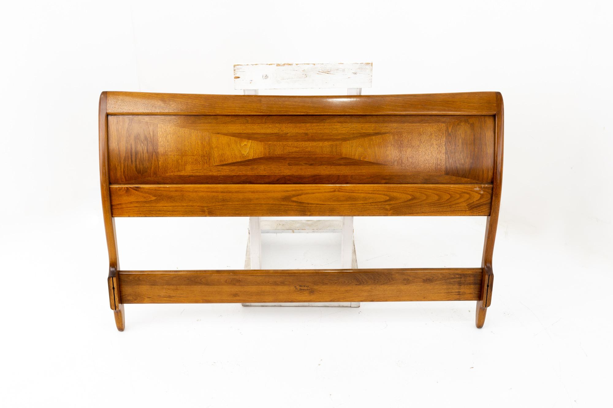 American Heritage by Henredon Mid Century Full Walnut Headboard