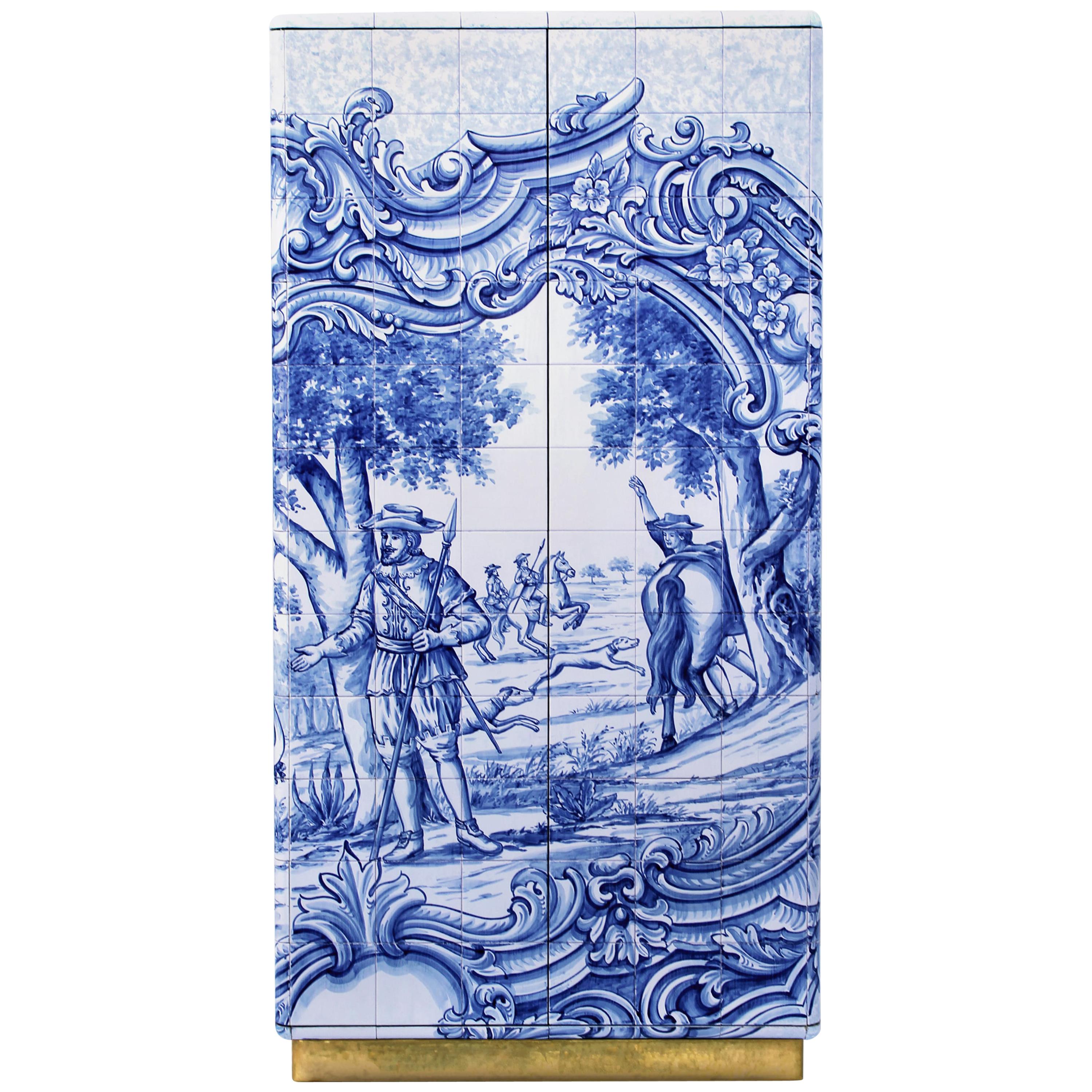 Heritage Cabinet with Hand-Painted Tile by Boca do Lobo For Sale