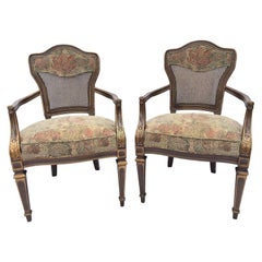 Heritage Cane Back Floral Tapestry Armchairs