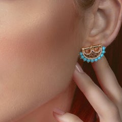 Heritage Earrings in Rose Quartz