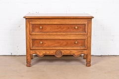 Heritage French Provincial Louis XV Carved Walnut Commode or Nightstand
