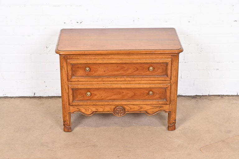 Heritage French Provincial Louis XV Carved Walnut Commode or