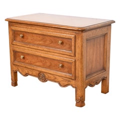 Heritage French Provincial Louis XV Carved Walnut Commode or Nightstand