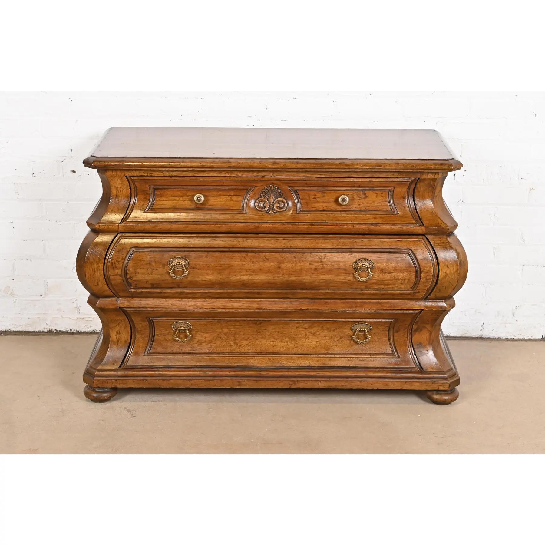 American Heritage French Provincial Louis XV Oak Bombay Form Dresser or Chest of Drawers For Sale