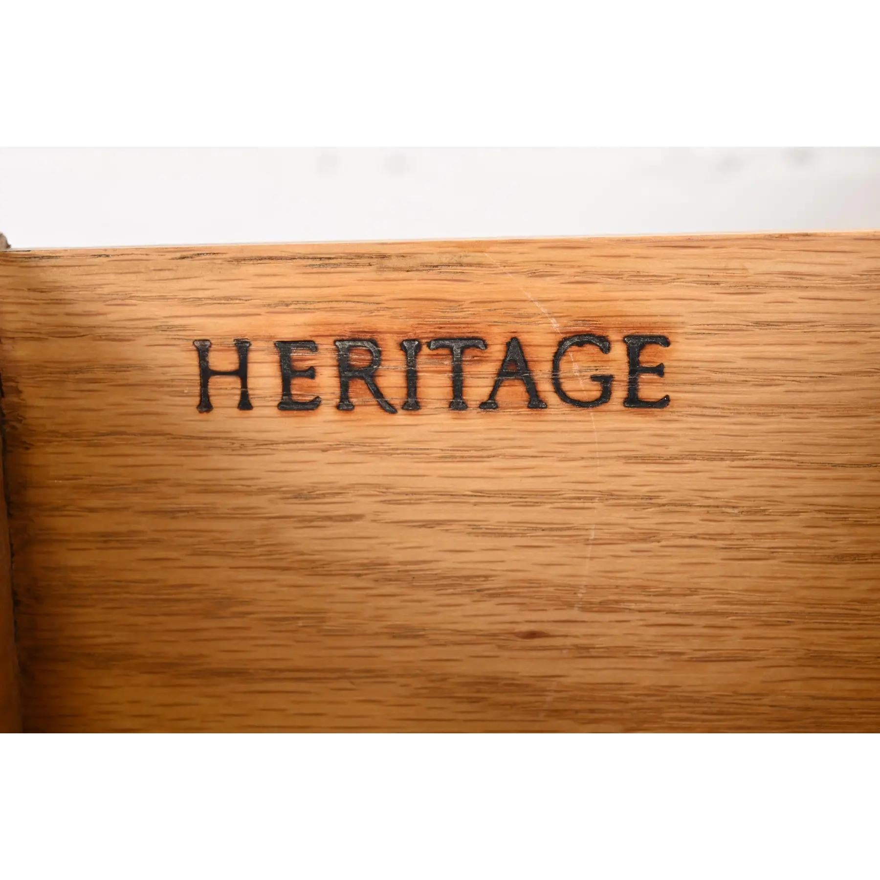 Heritage French Provincial Louis XV Oak Bombay Form Dresser or Chest of Drawers For Sale 3