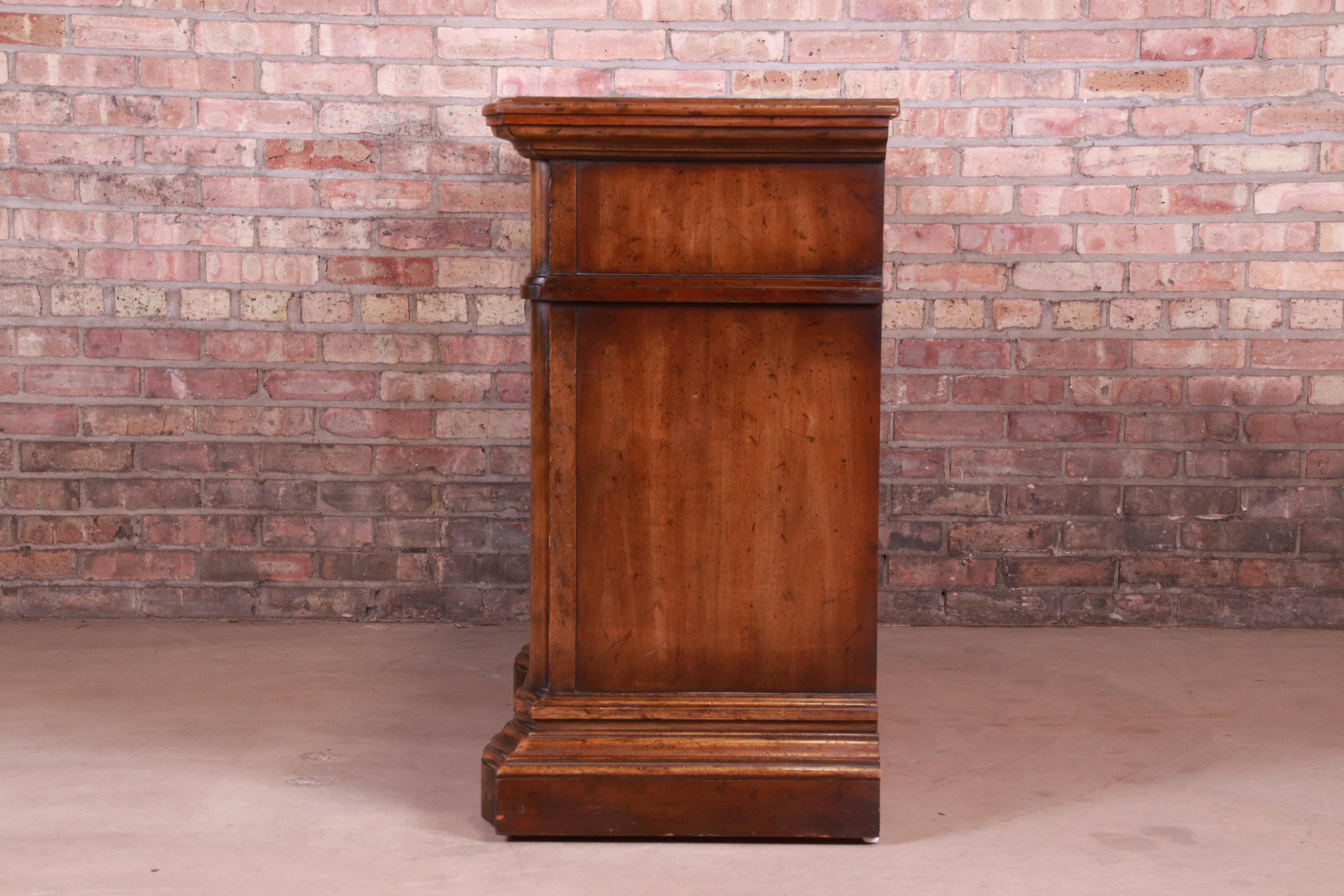 Heritage French Provincial Walnut Sideboard Credenza or Bar Cabinet 5