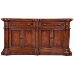 Heritage French Provincial Walnut Sideboard Credenza or Bar Cabinet
