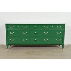 Heritage French Regency Louis XVI Green Lacquered Dresser or Credenza